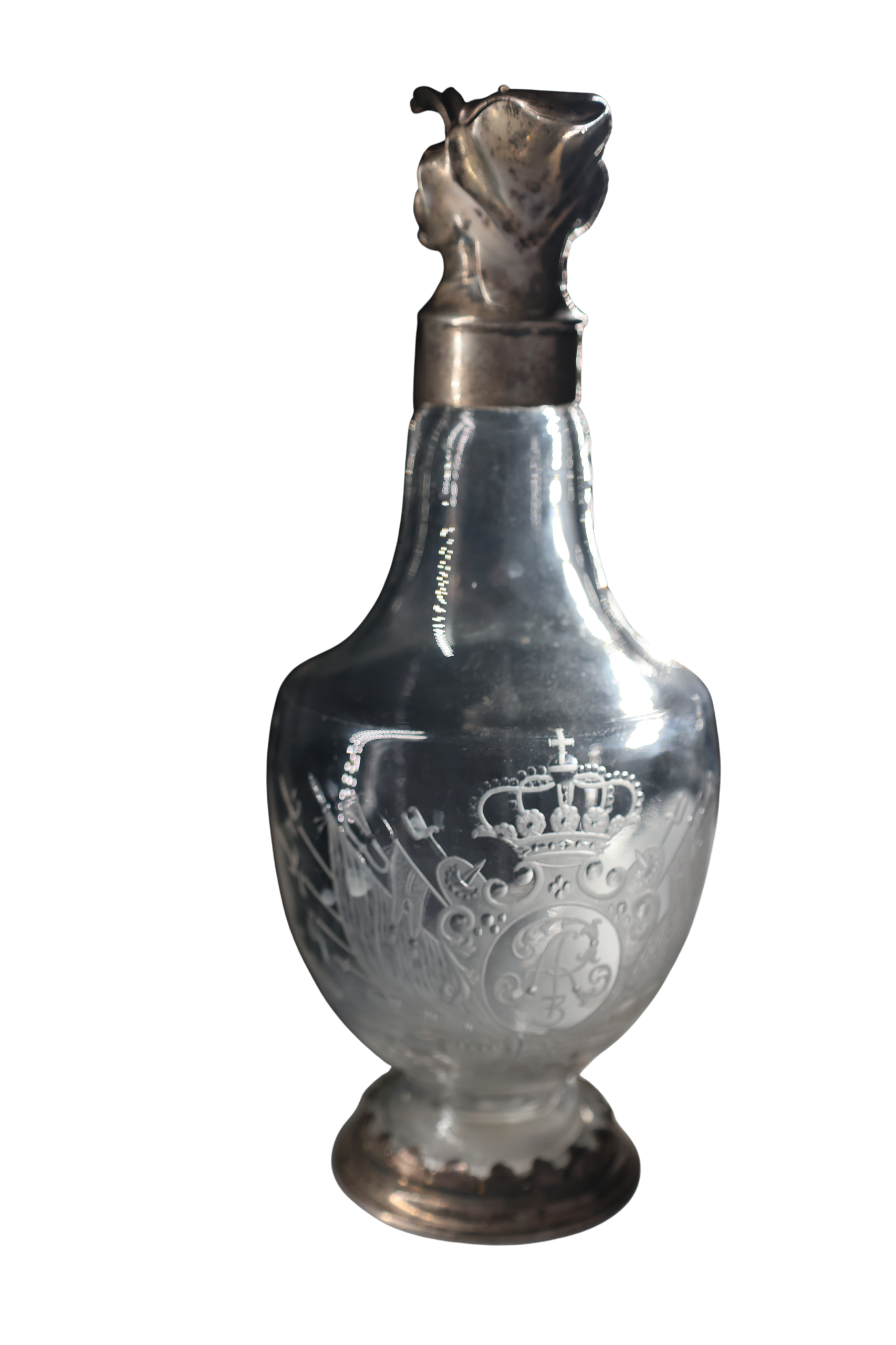 Kryształowy dzbanuszek monogram królewski Augustus Rex Saksonia Lipsk XVIII w. - obrazek 4